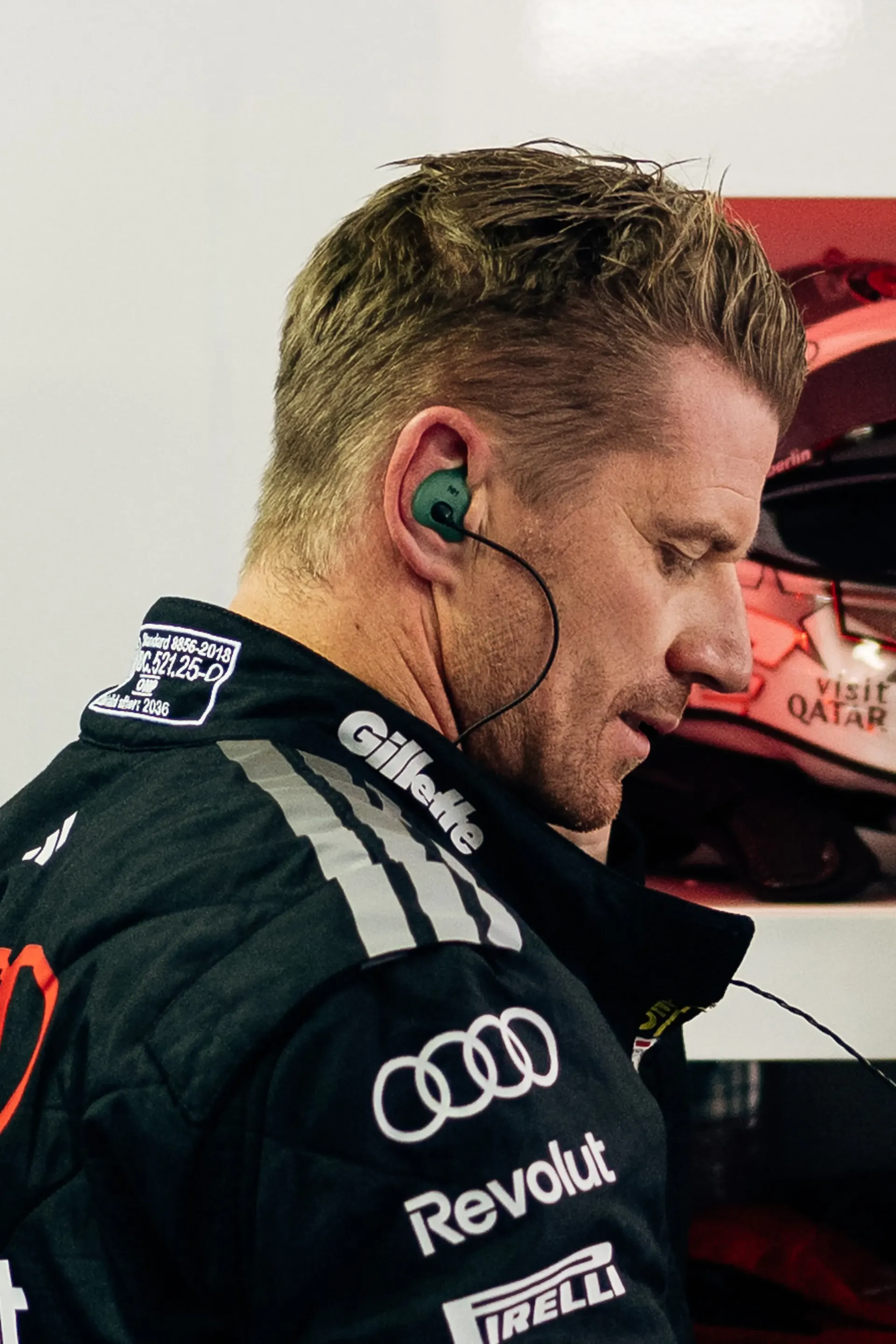 Audi Revolut F1® Team driver Nico Hulkenberg inside the garage at the 2026 Italian GP