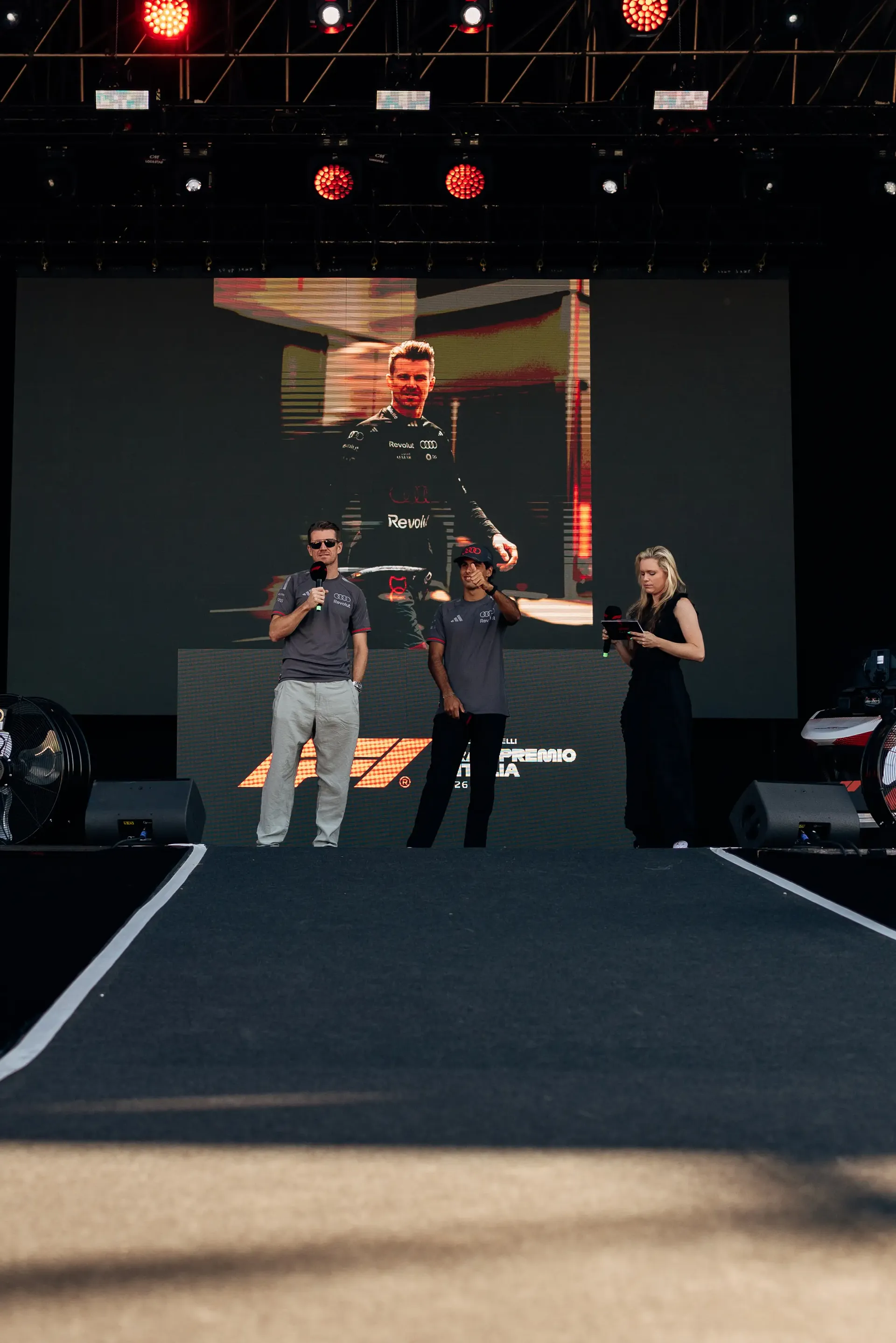 Audi Revolut F1® Team representatives on stage at the Italian Grand Prix
