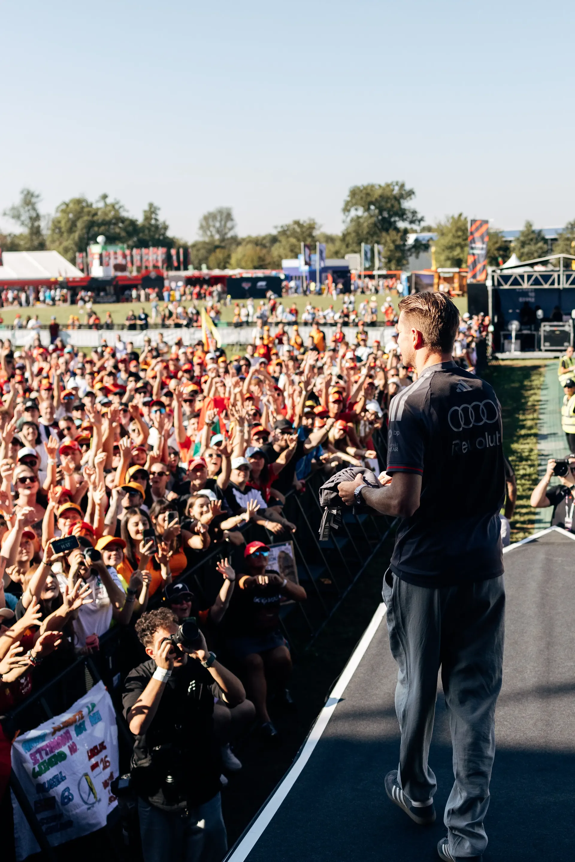 Audi Revolut F1® Team driver Nico Hulkenberg greeting fans at Monza