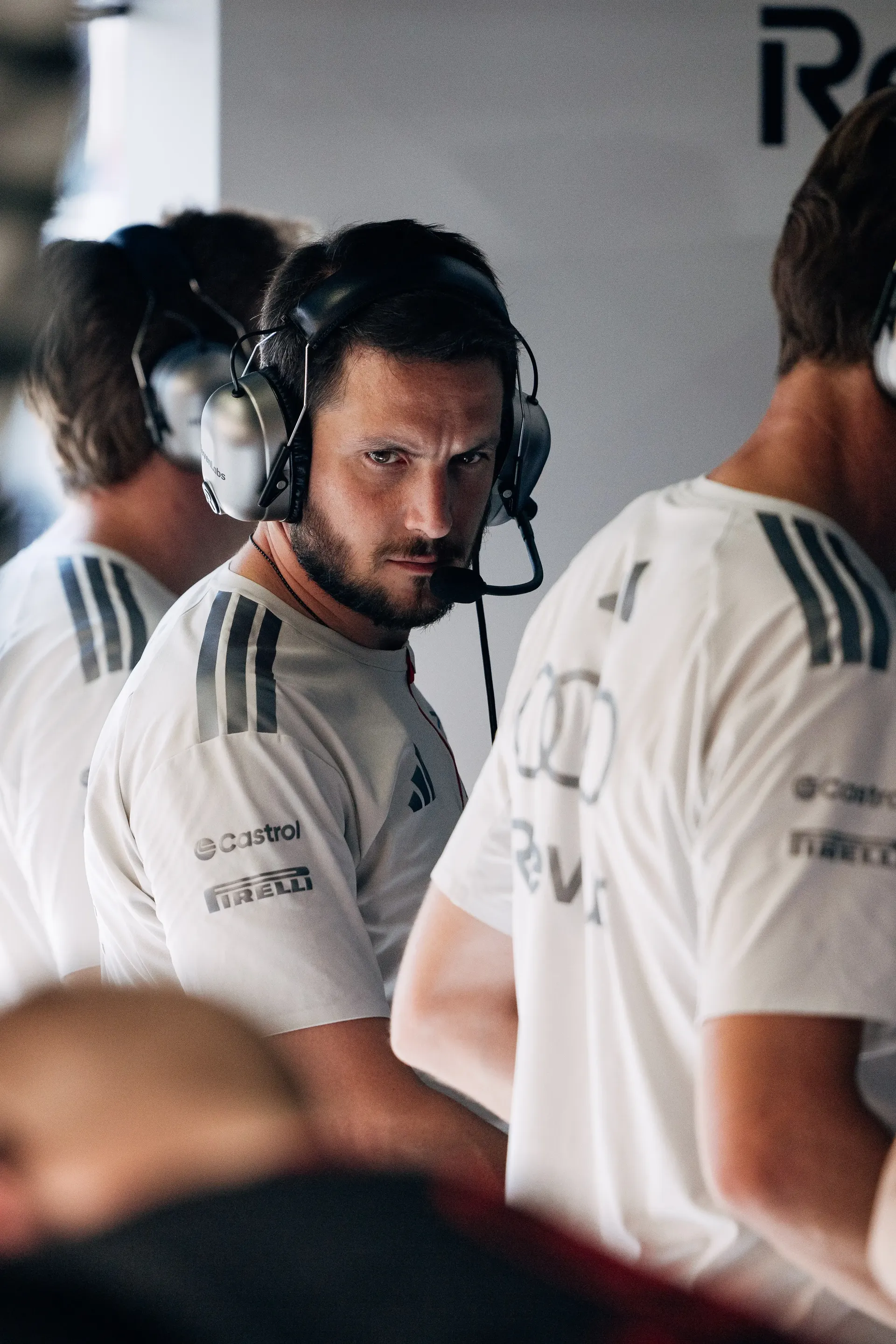 Audi Revolut F1® Team crew members in the garage