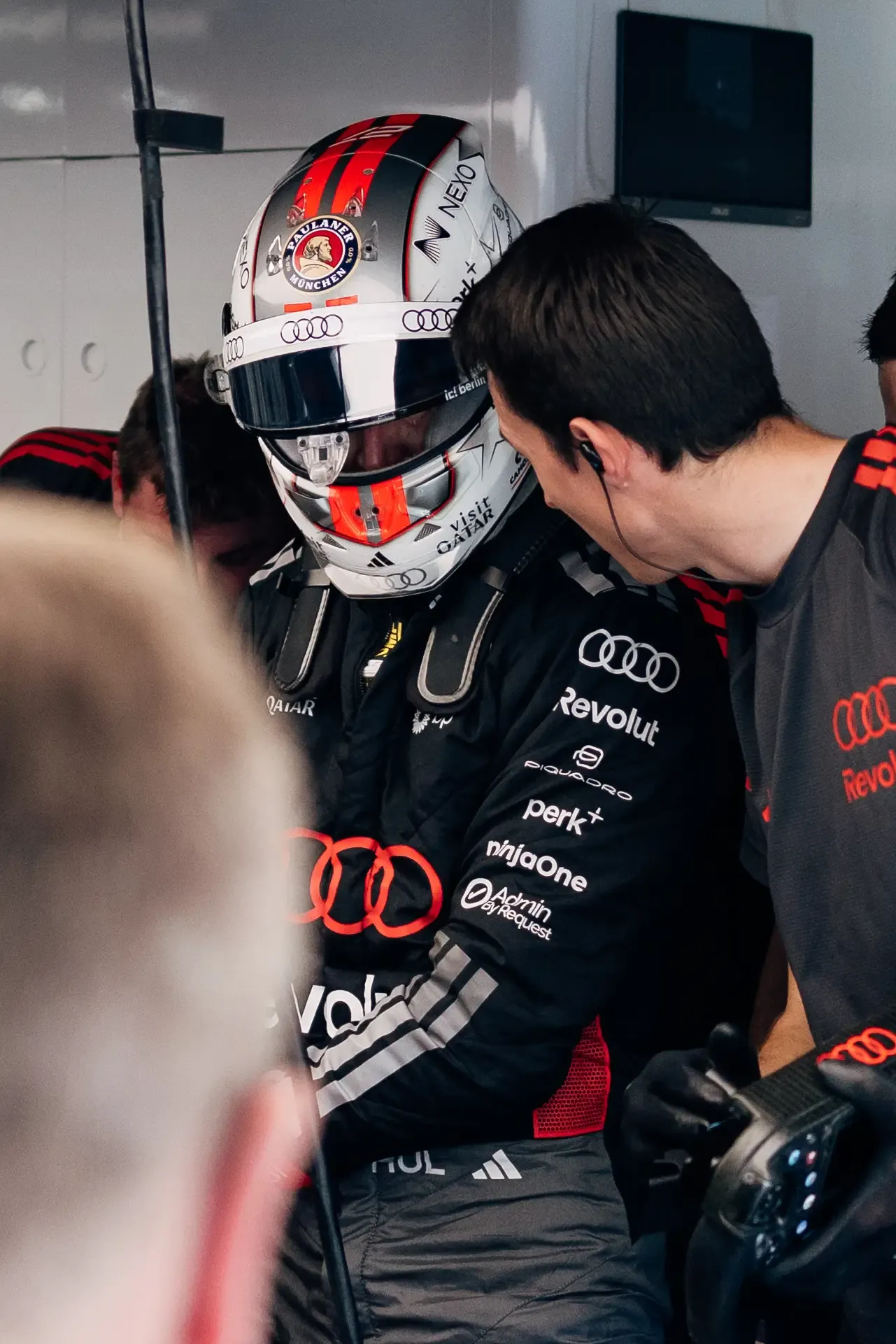 Audi Revolut F1® Team driver Nico Hulkenberg in the garage
