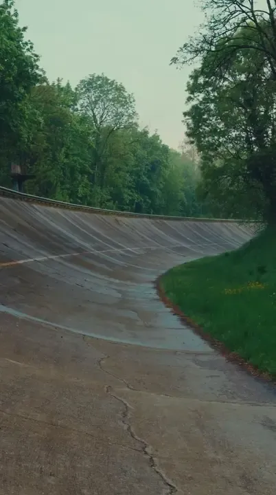 One of Monza’s legendary banked corners at the historic racetrack
