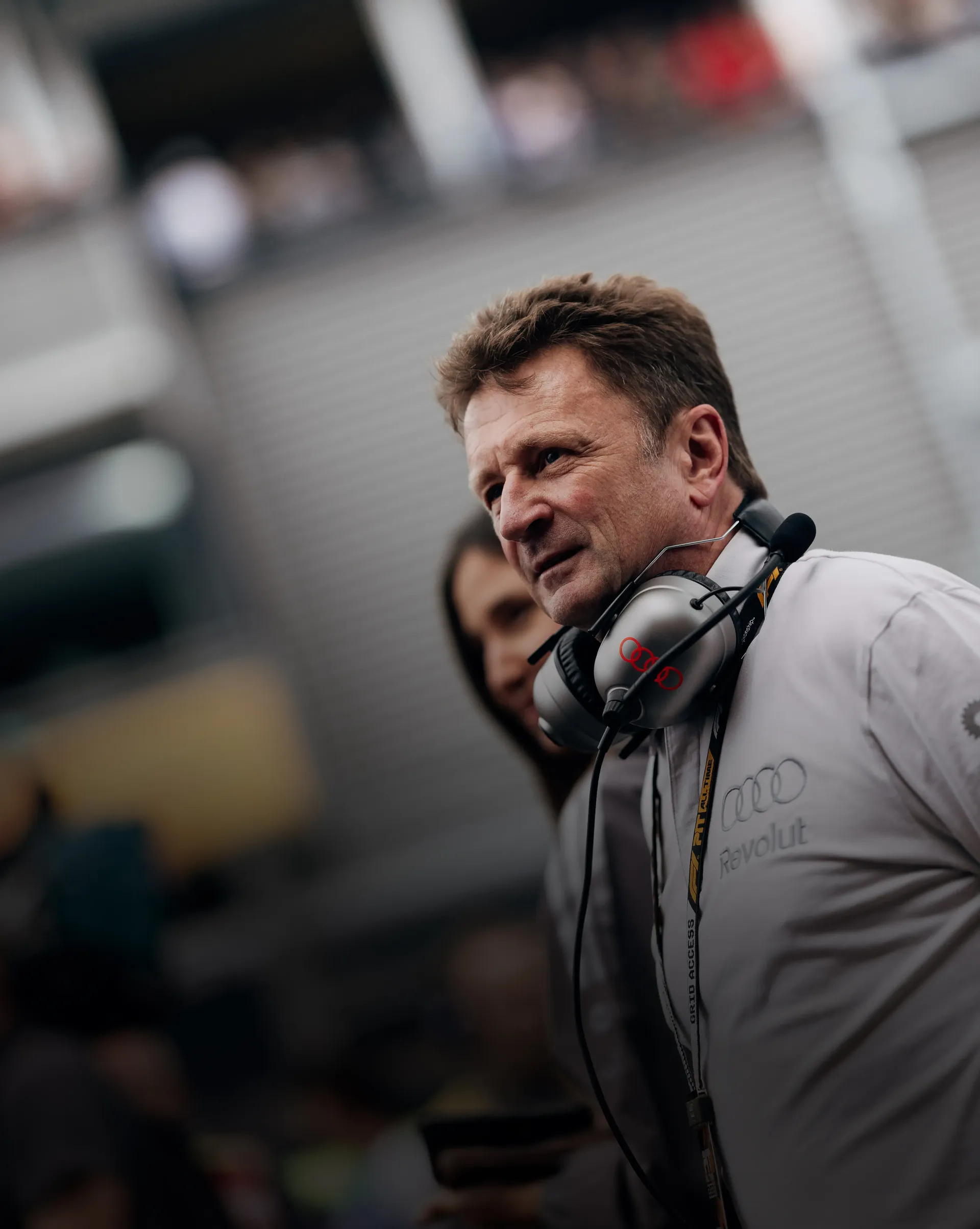 Audi Revolut F1® Racing Director Allan McNish on the grid at the racetrack of the Italian Grand Prix 2026