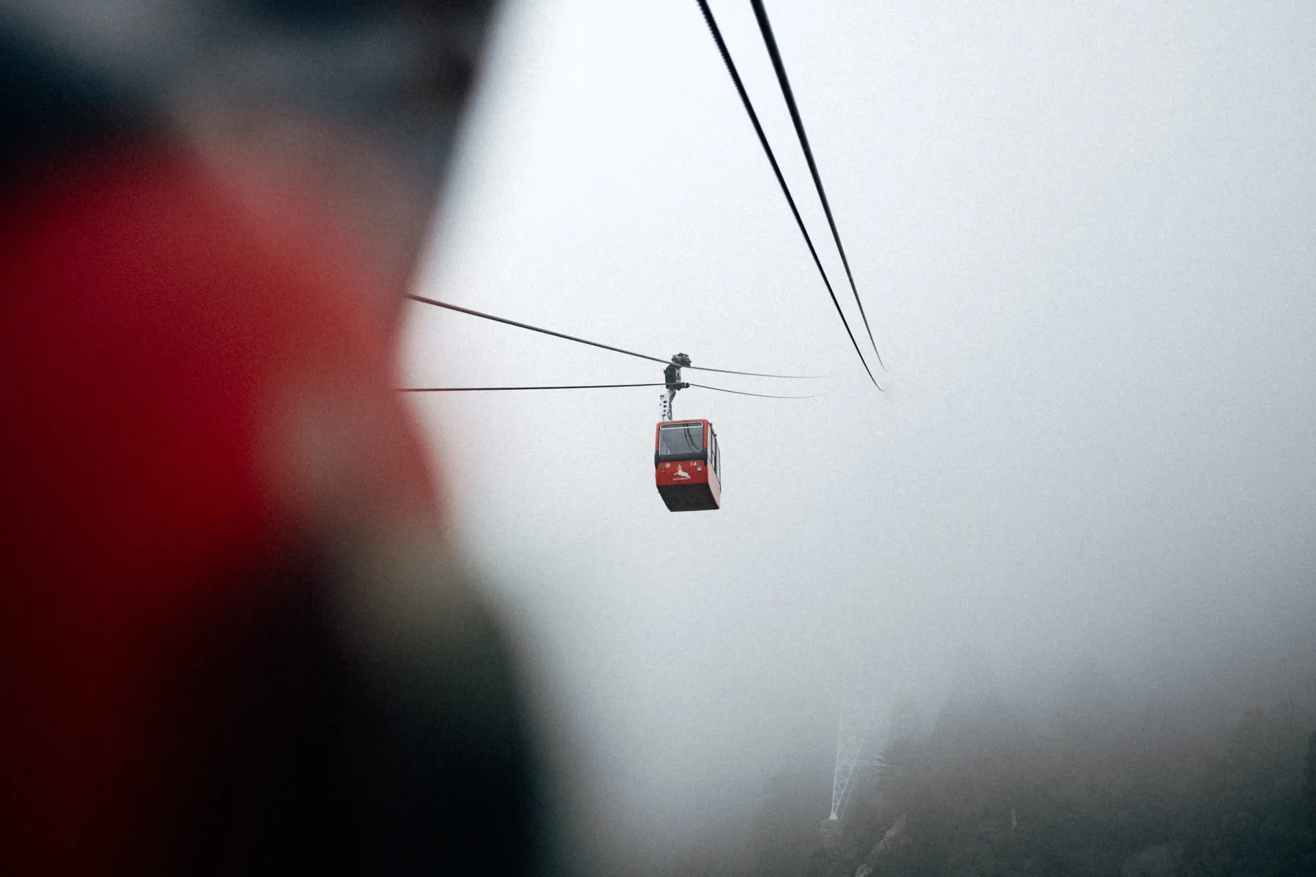 Cable car in misty skies near Suzuka, offering scenic views for visitors attending the Japanese Grand Prix weekend