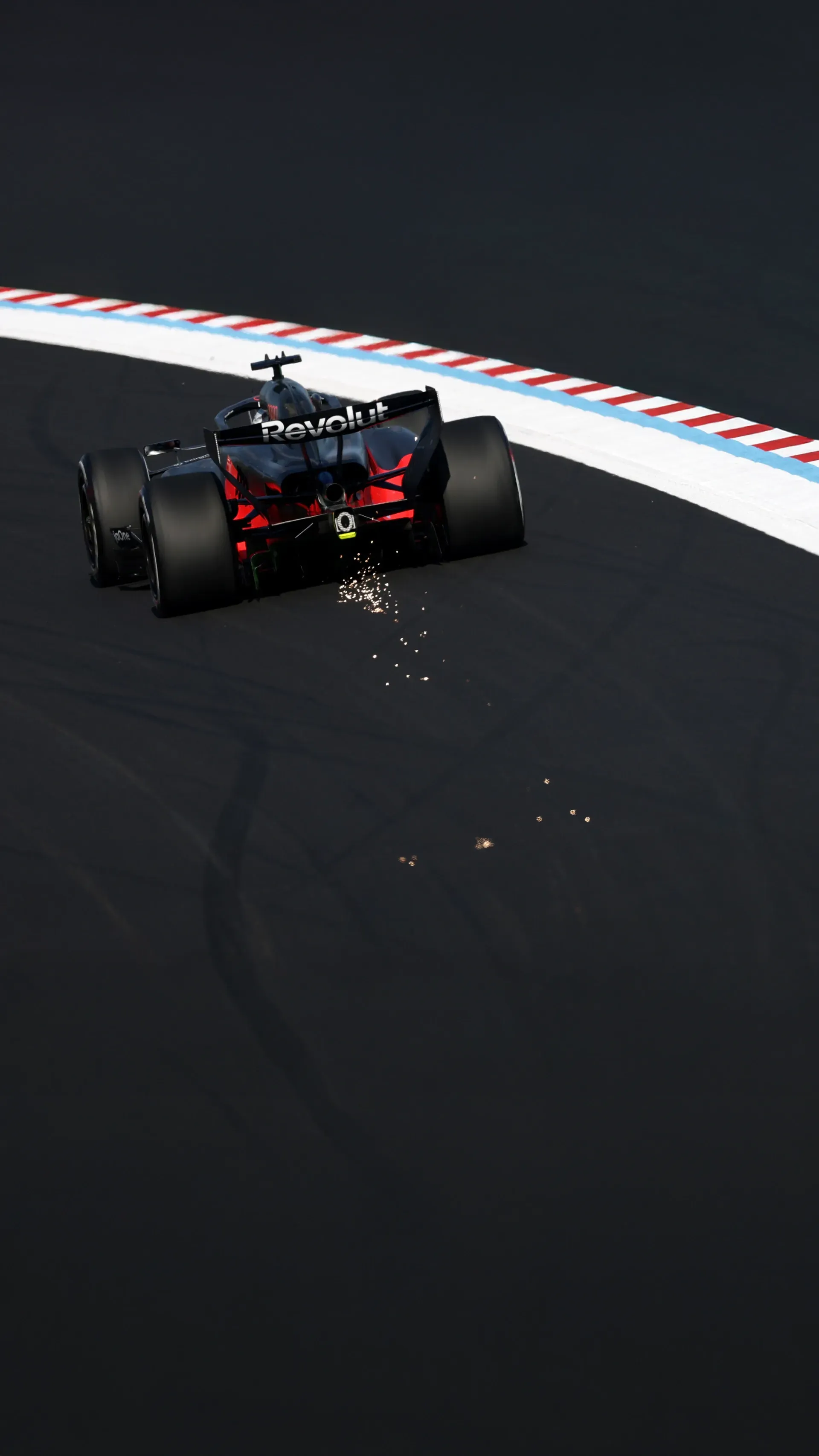 Detail close up side view of the Audi Revolute F1 Team R26 car