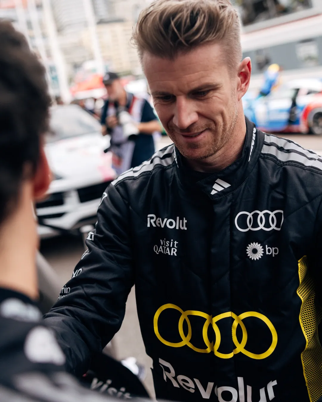 Audi Revolut F1® Team at the Monaco Grand Prix 2026 featuring the yellow suites