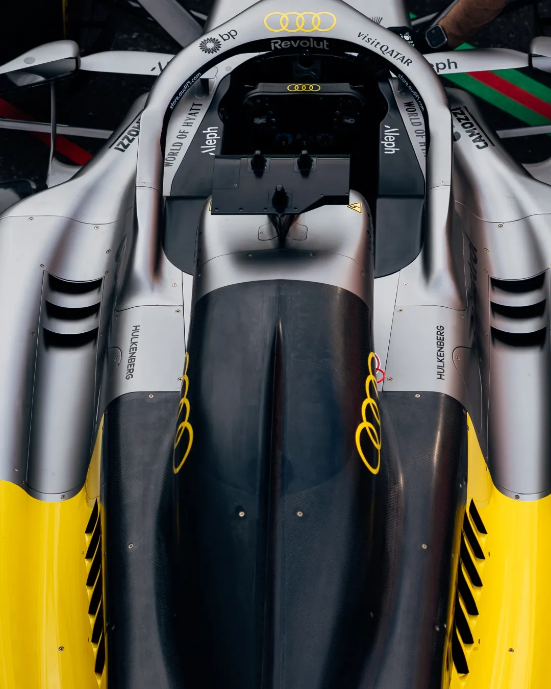 Audi Revolut F1® Team at the Monaco Grand Prix 2026 featuring the yellow suites