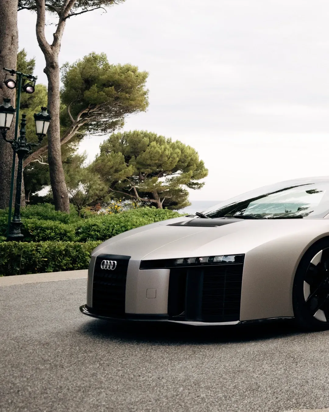 Front sideview of the Audi Novulari car at the Launchevent at the Monaco Grand Prix weekend 2026