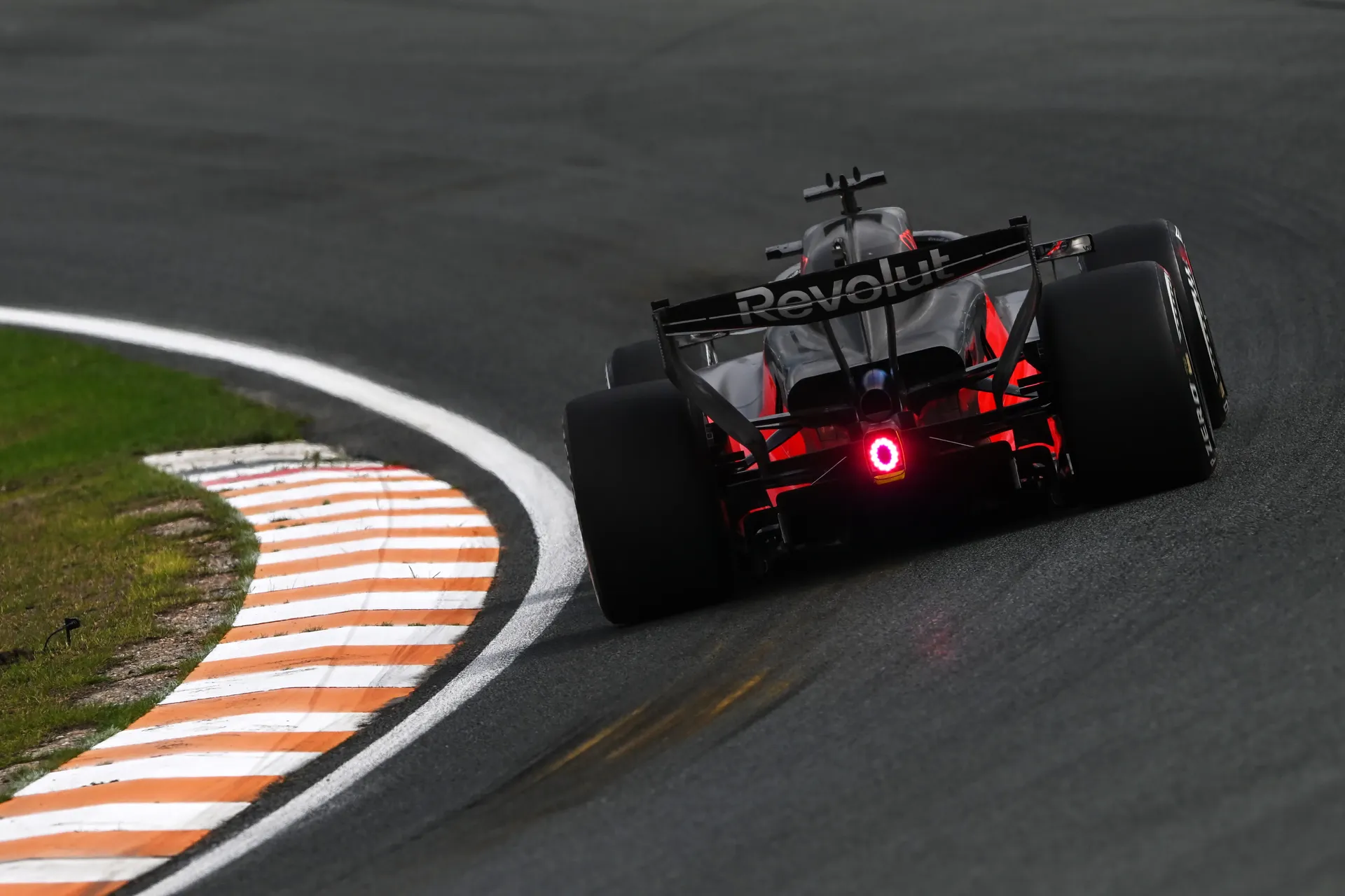 Audi Revolut F1® Team car exiting a banked corner at Zandvoort