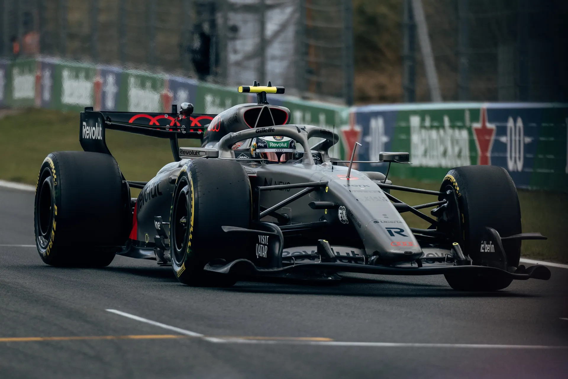 Audi Revolut F1® Team car on track at Zandvoort, low-angle front view