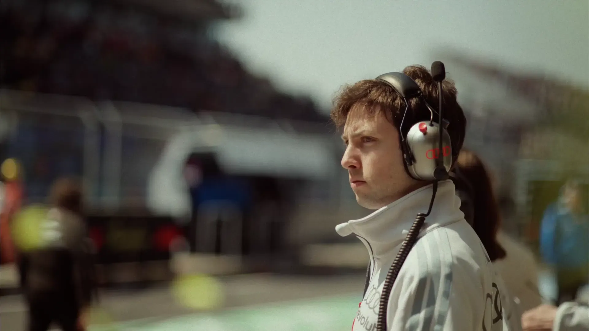 Close Up View of engineer of the Audi Revolut F1® Team at the Chinese Grand Prix in Shanghai standing at the edge of the racetrack