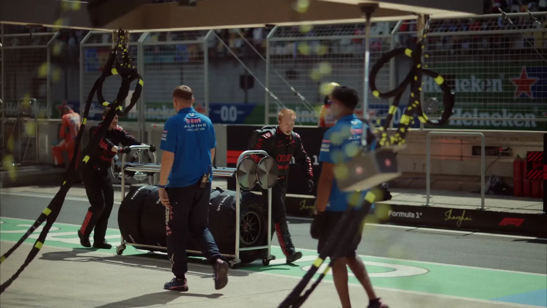 Pit Stop crew members of the Audi Revolut F1® Team at the Chinese Grand Prix racetrack in Shanghai