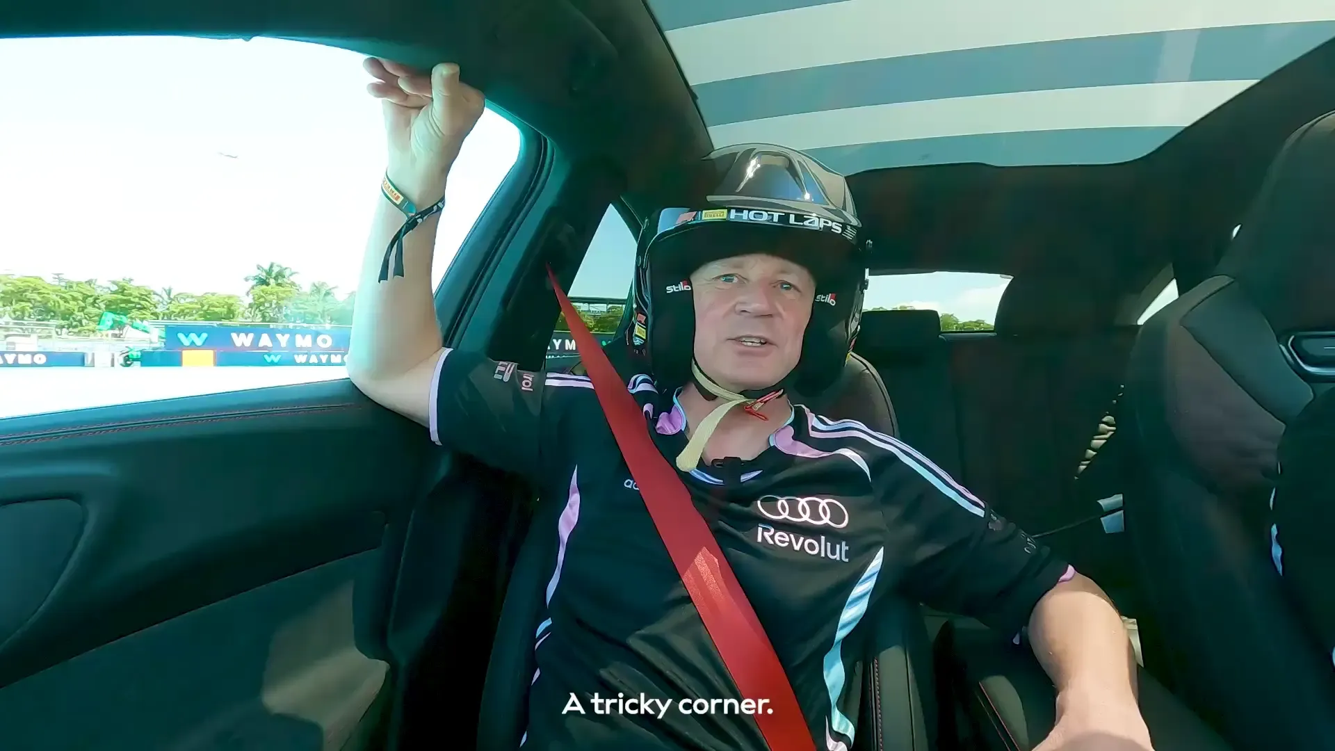 Allan McNish takes the new Audi RS 5 for a hot lap on the Miami Grand Prix track.