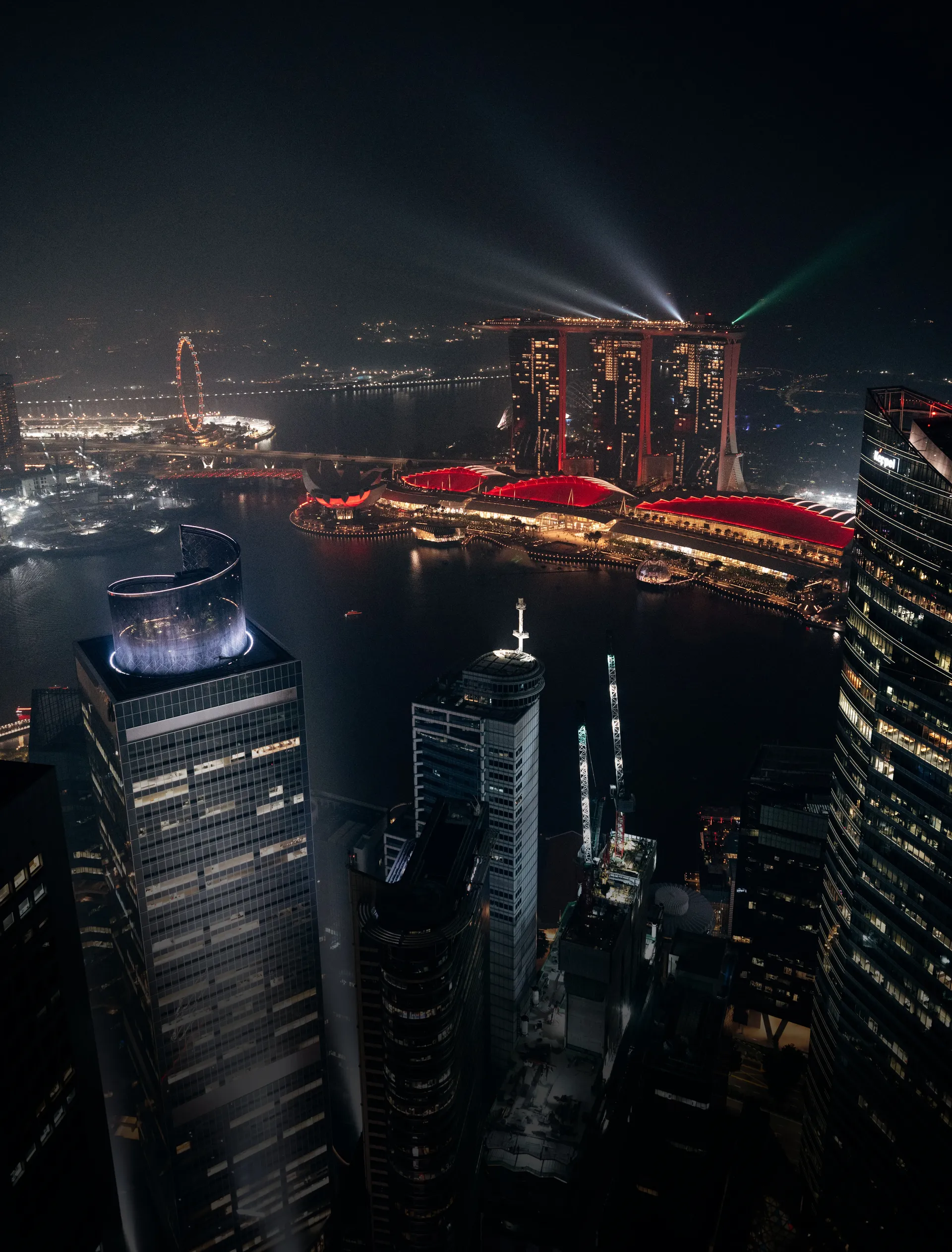 Singapore harbour at night