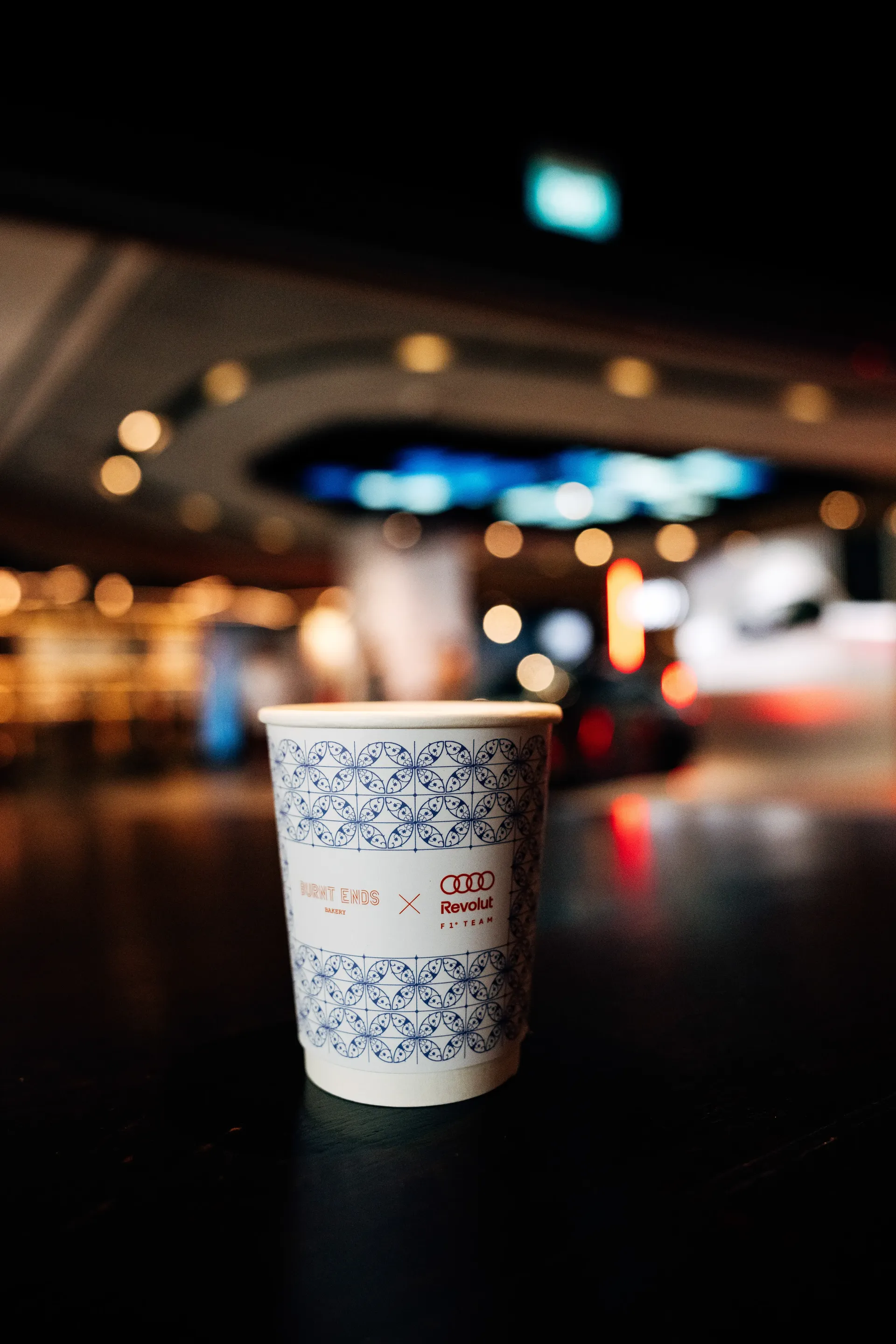 Coffee cup at Burnt Ends Bakery