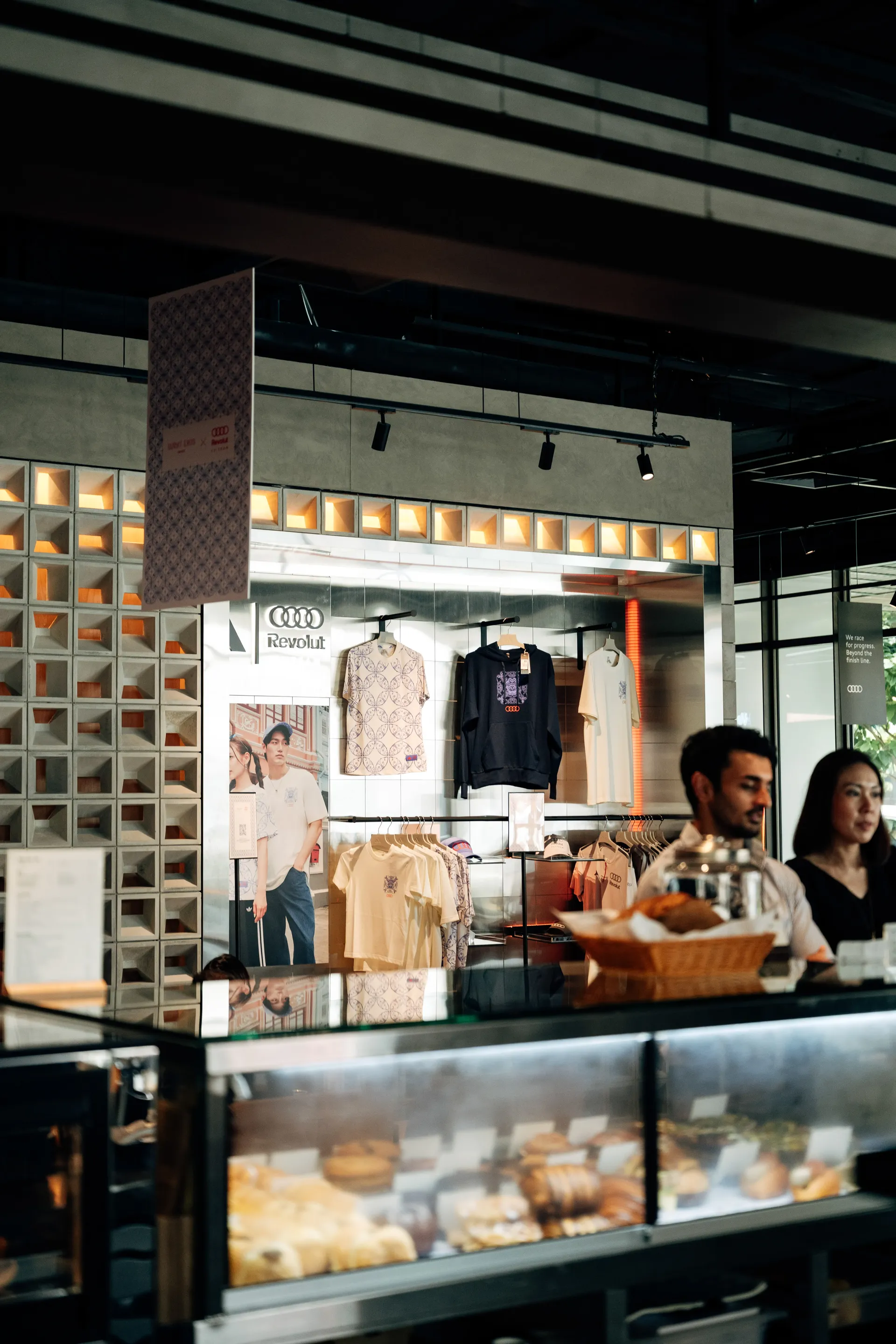 Singapore bakery and café interior with pastries on display