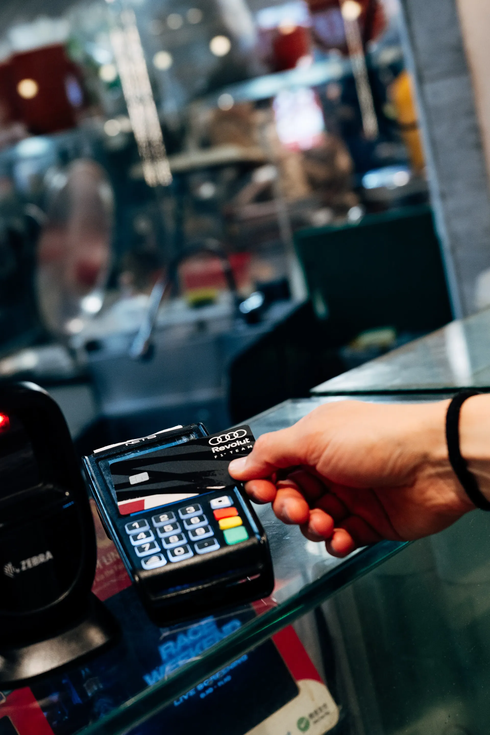 Contactless card payment at a Singapore store