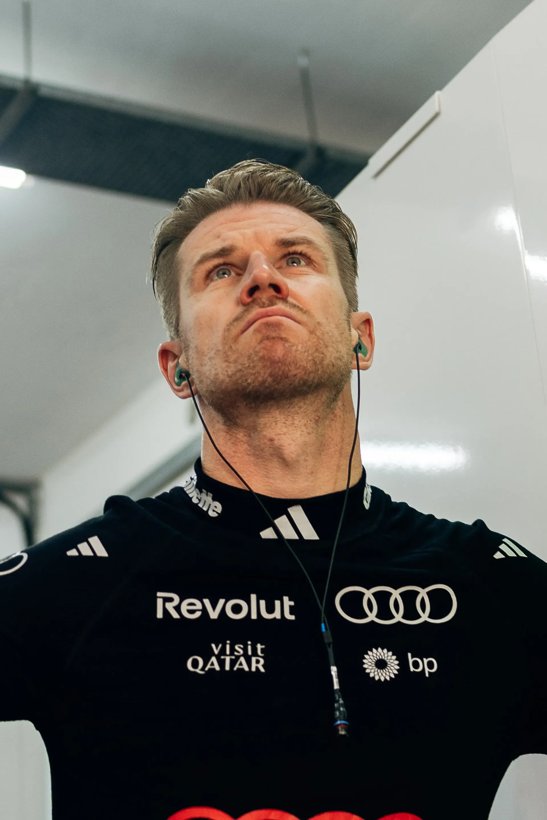 Audi Revolut F1® Team driver Nico Hulkenberg inside the garage