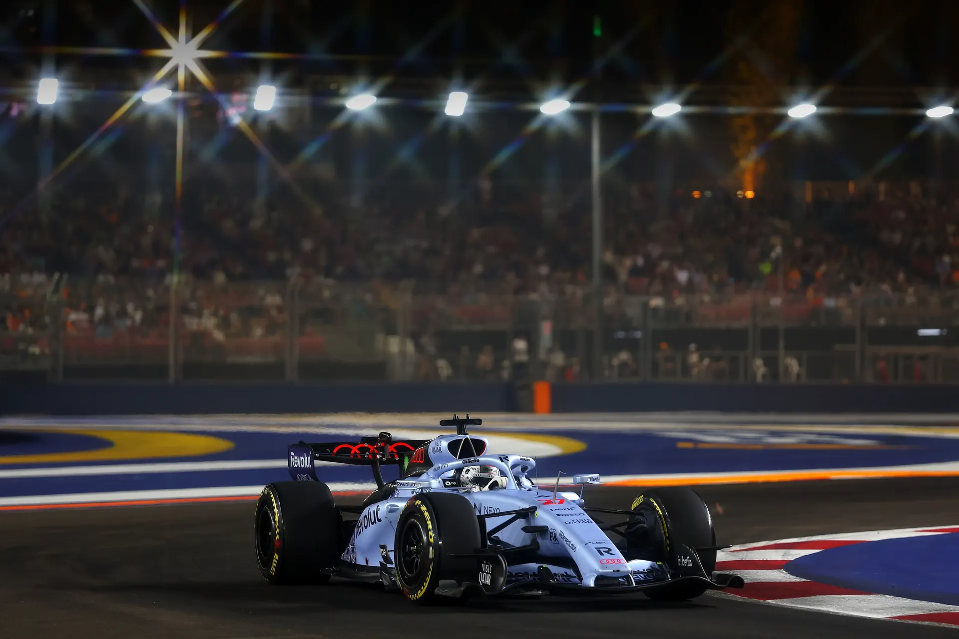 Audi Revolut F1® Team 2026 team car R26 on the race track at the Singapore GP