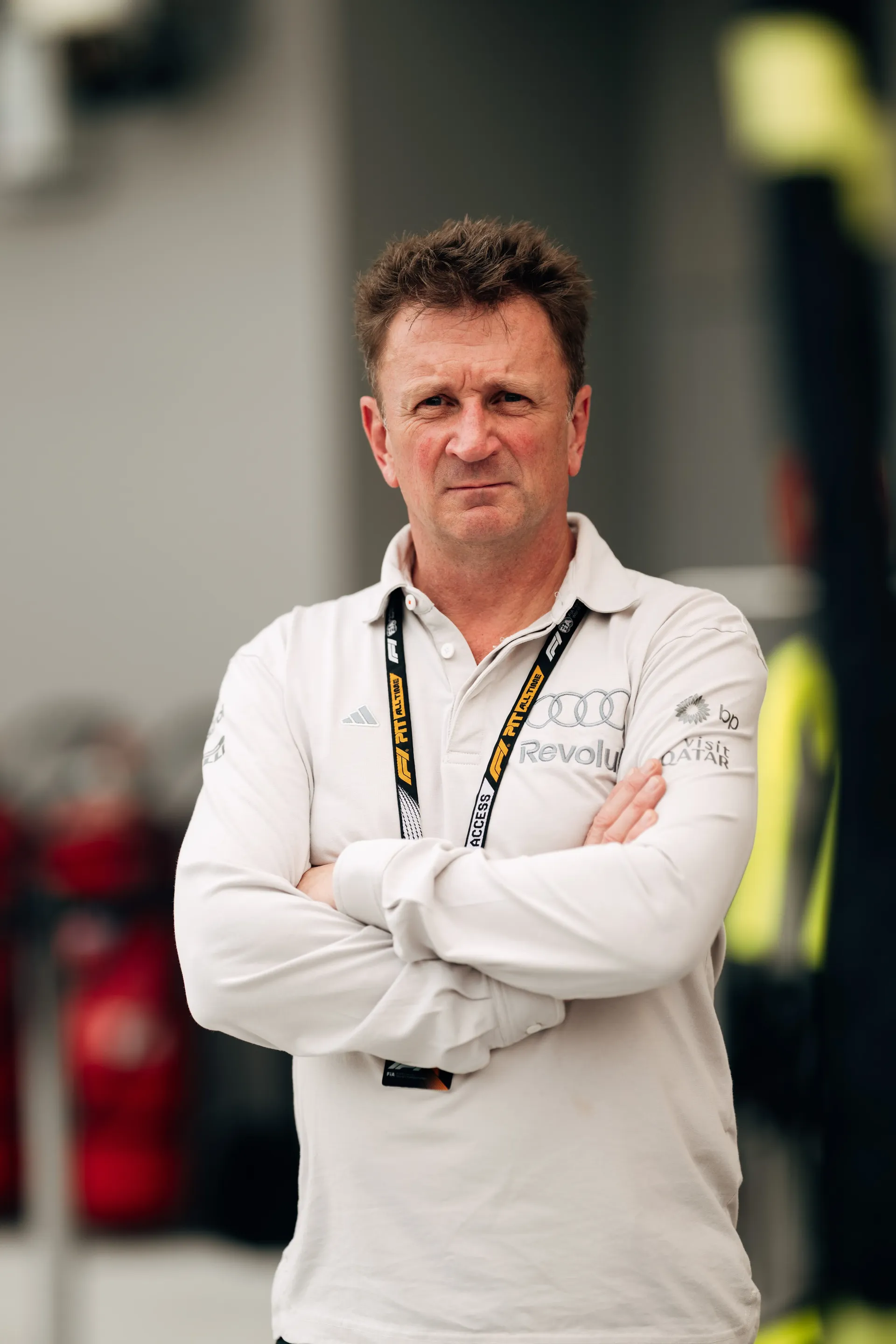 Audi Revolut F1® Team racing director Allan McNish on the racetrack
