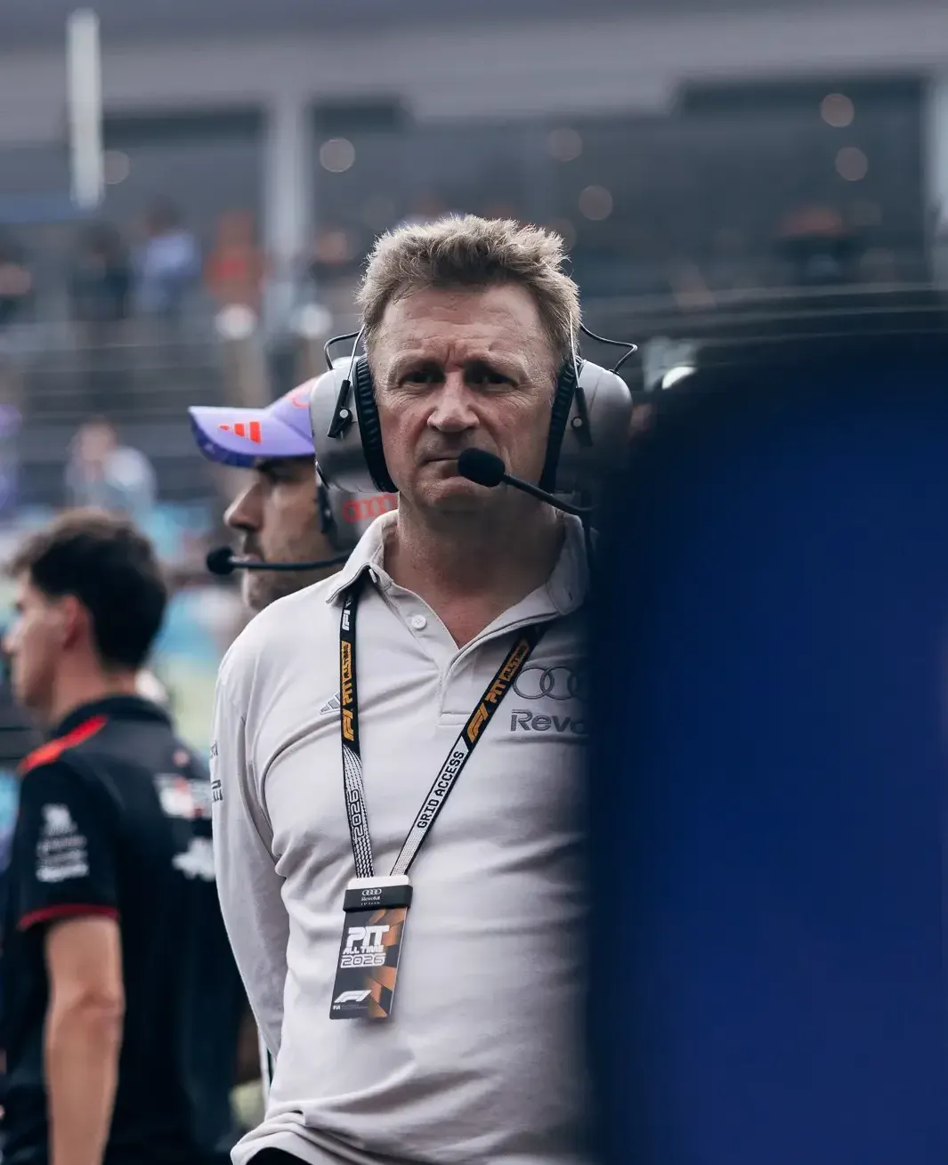 Audi Revolut F1® Team engineer with headset on the grid.