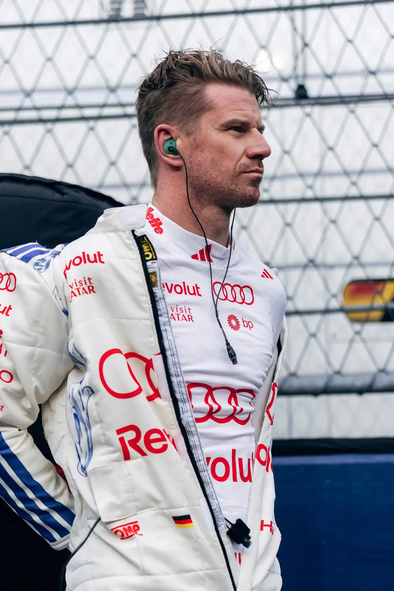 Audi Revolut F1® Team driver Nico Hülkenberg looking off-camera on the grid.