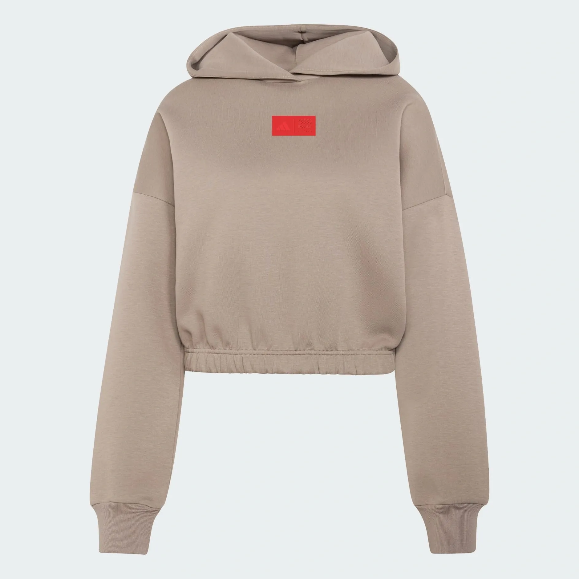 Front shot of the first adidas x Audi Revolut F1® Team collection hooded sweathsirt in the Studio