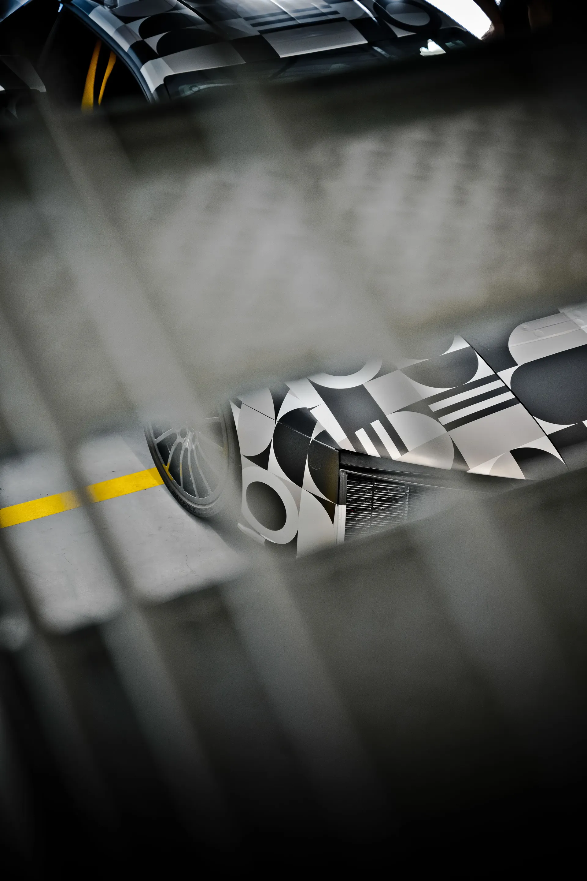 Close-up of the Audi Nuvolari front wing during a test session.