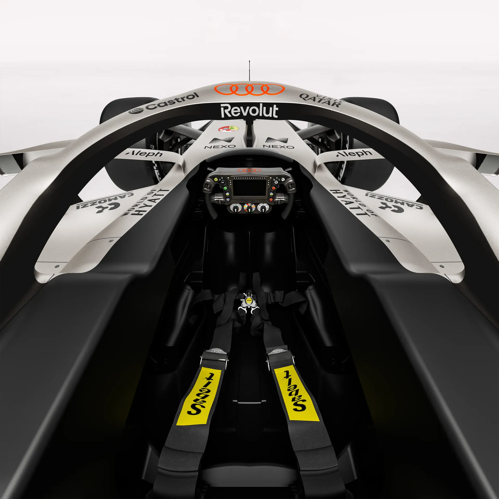 Close up of the Audi Revolut F1® Team car R26 cockpit