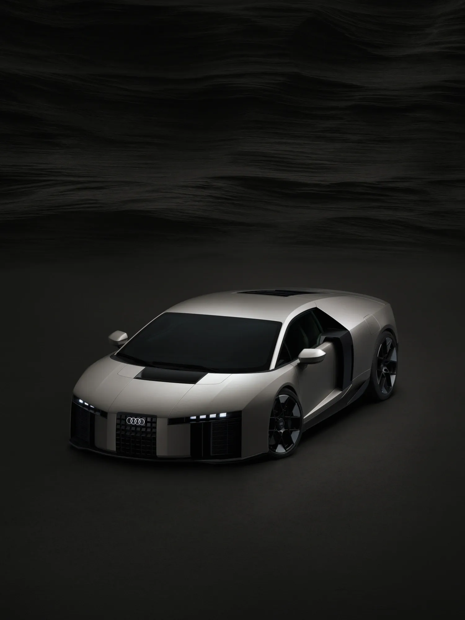 Shots of the new Audi Nuvolari in the studio in dramatic dark light