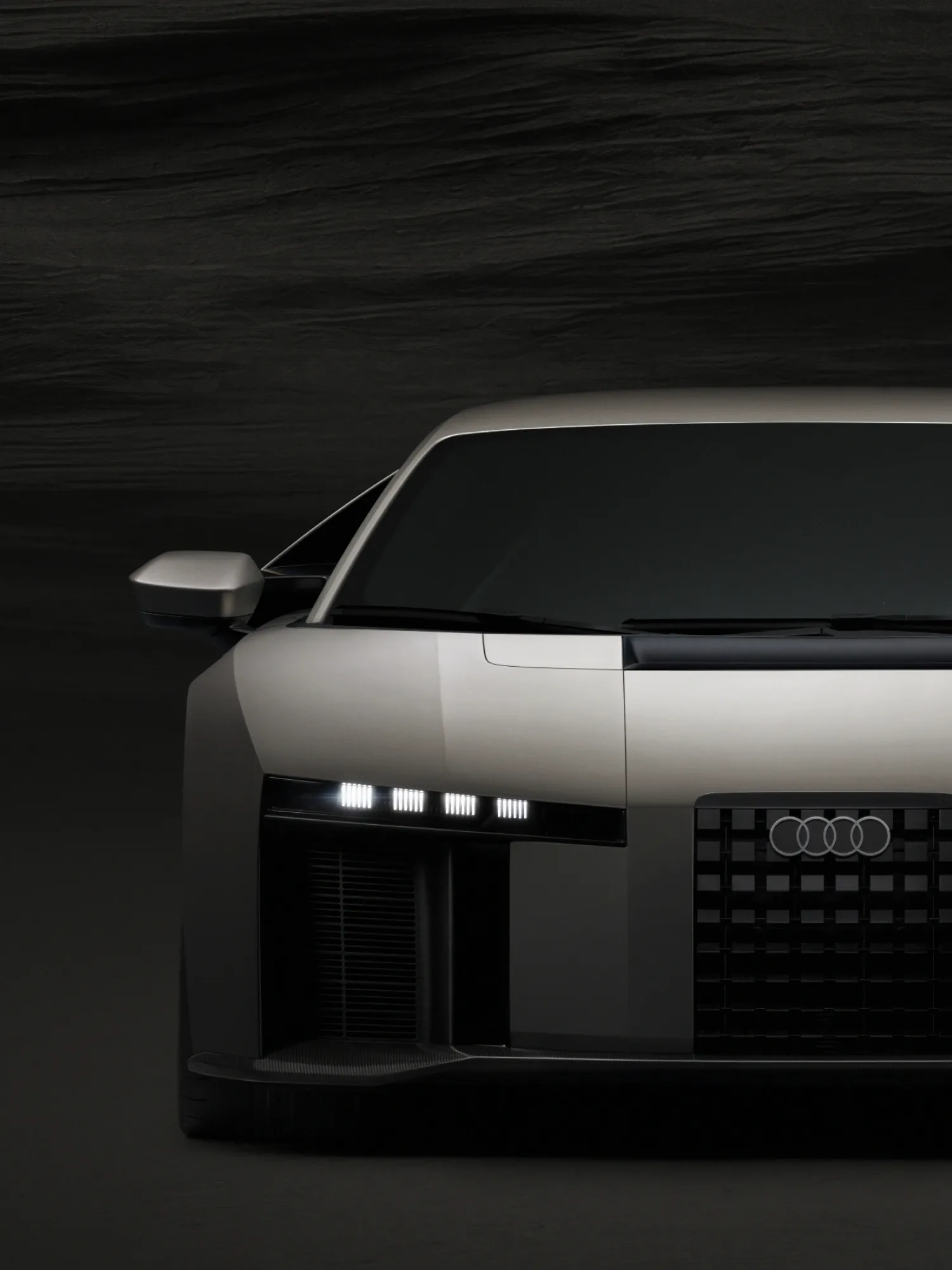 Shots of the new Audi Nuvolari in the studio in dramatic dark light
