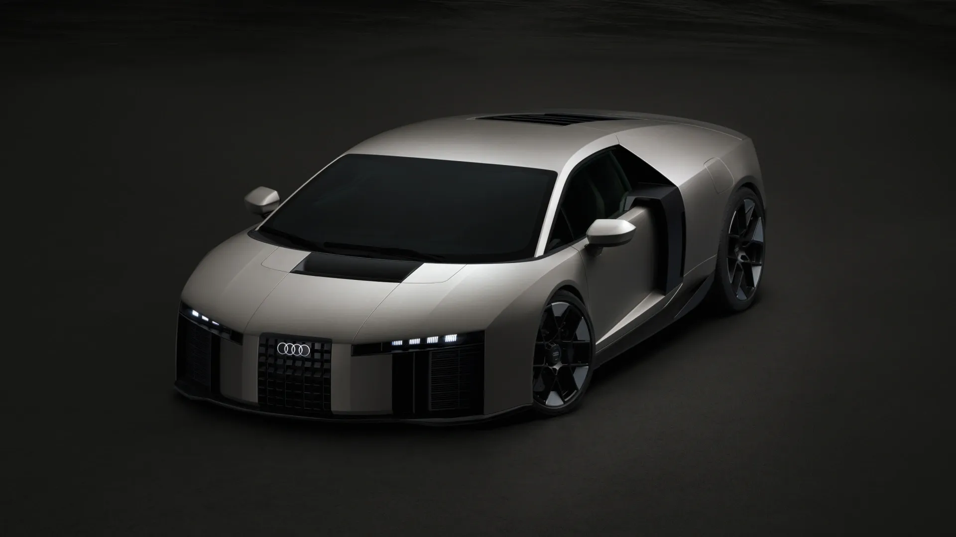 Shots of the new Audi Nuvolari in the studio in dramatic dark light