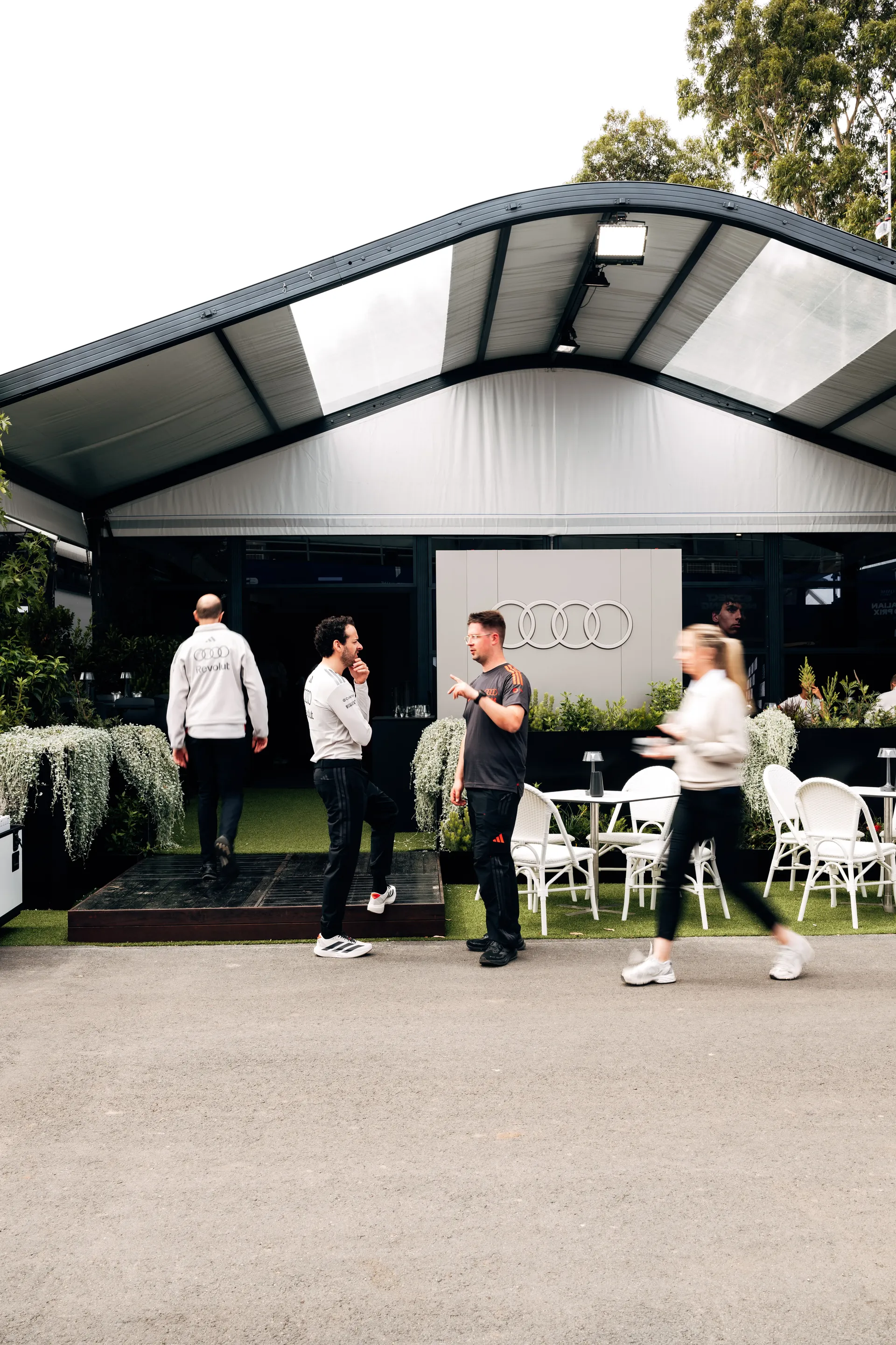 Audi Motorhome behind the pit