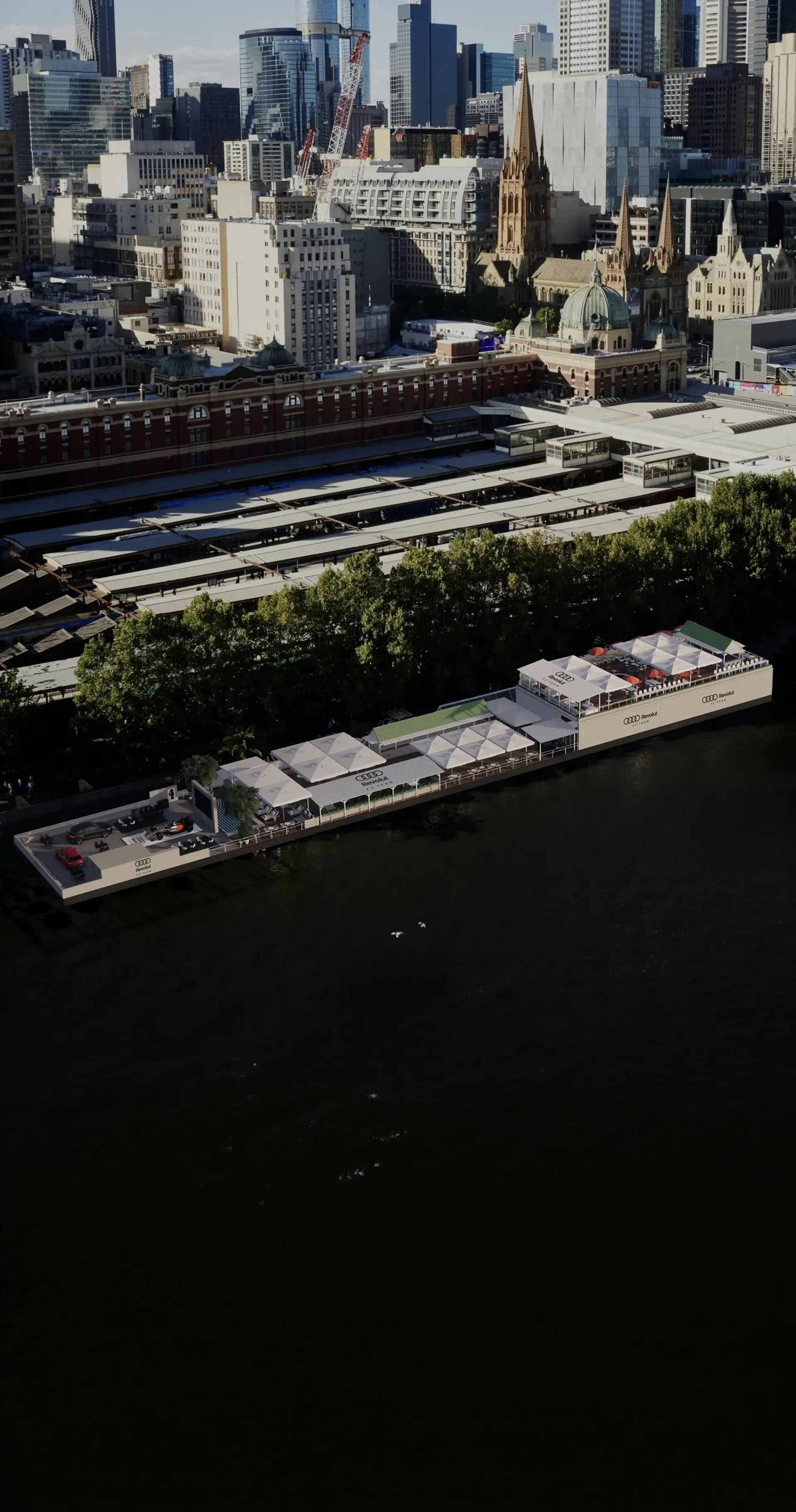 Audi Revolut F®1 Team Melbourne Race Activation engagement Afloat drone shot