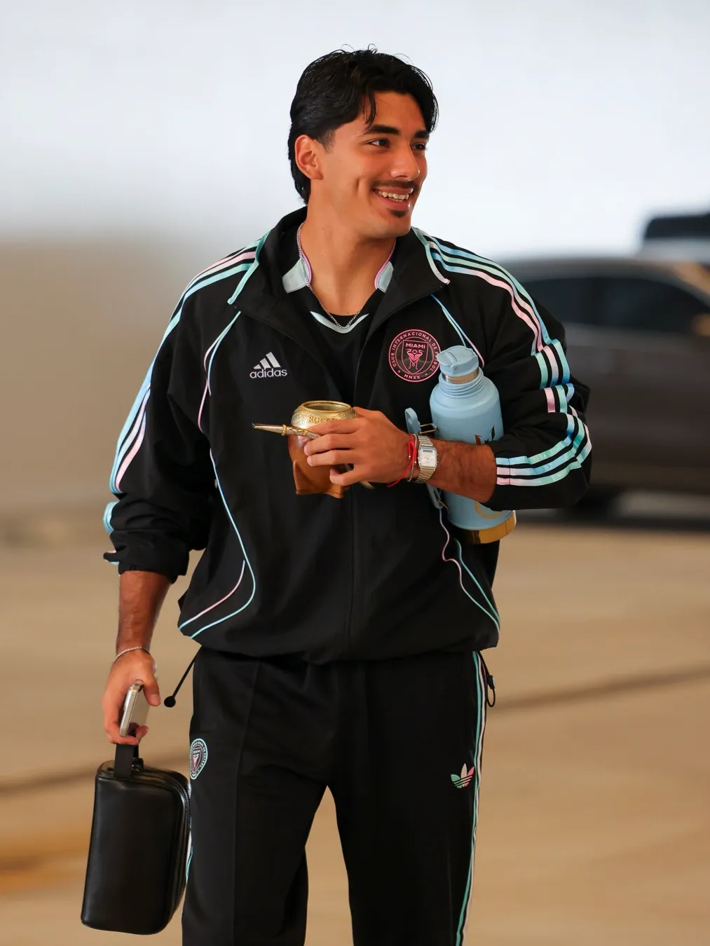 Inter Miami CF players arriving arrive for gameday in limited-edition adidas x Audi Revolut F1®Team kit