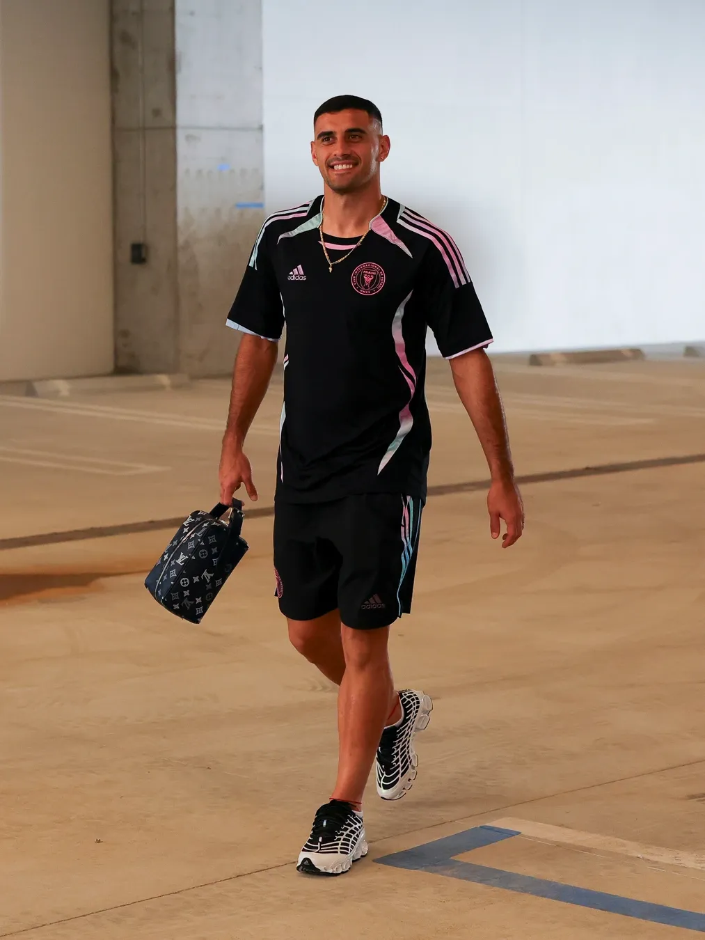 Inter Miami CF players arriving arrive for gameday in limited-edition adidas x Audi Revolut F1®Team kit