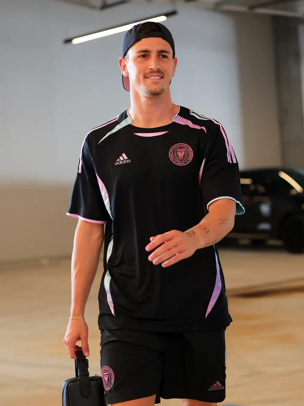 Inter Miami CF players arriving arrive for gameday in limited-edition adidas x Audi Revolut F1®Team kit