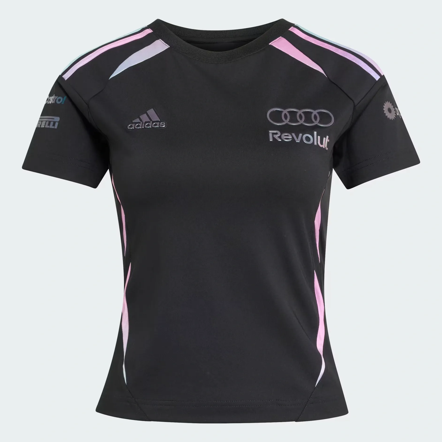 Front view of the Audi Revolut F1® Team Teamgeist female Driver Jersey in the studio
