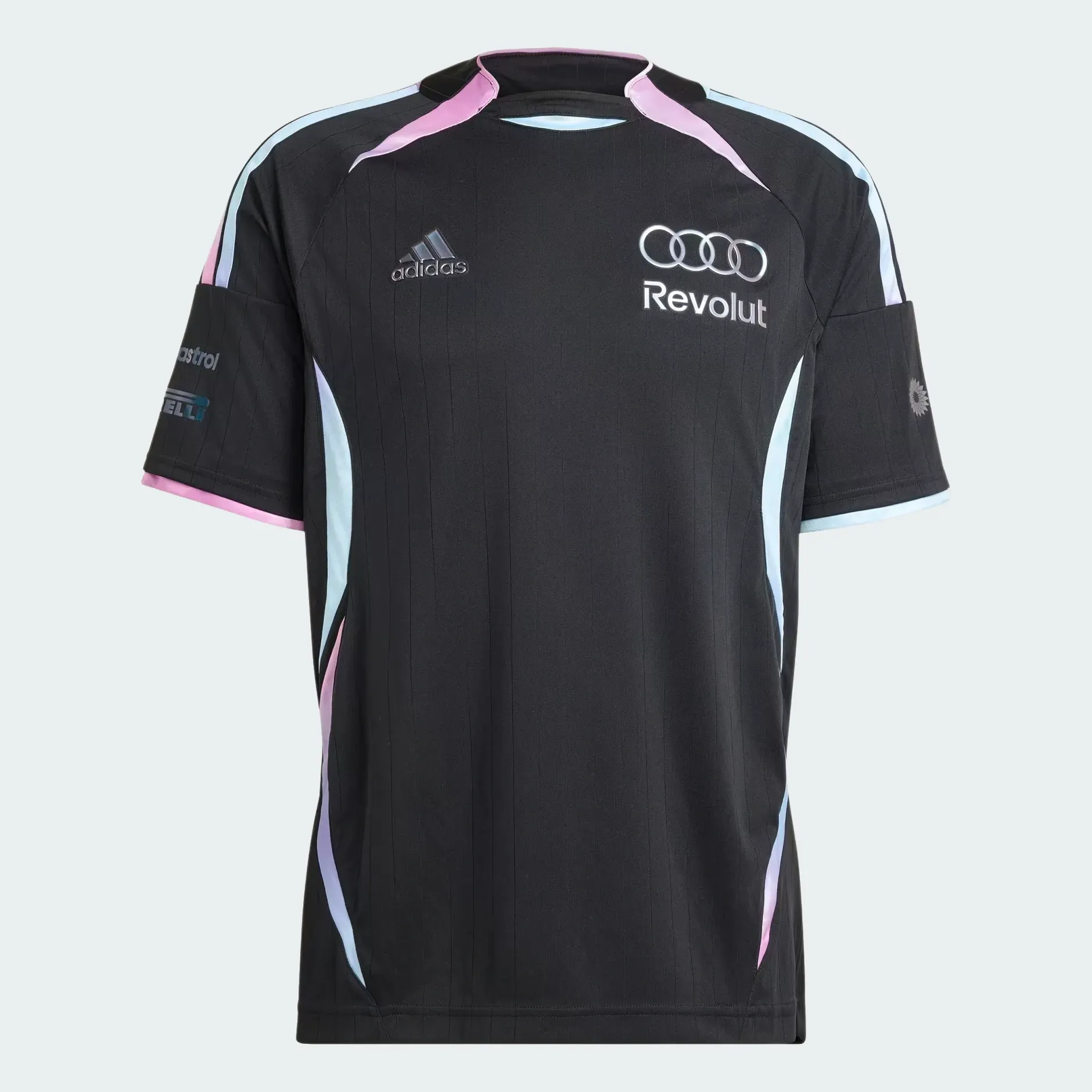 Front view of the Audi Revolut F1® Team Teamgeist female Driver Jersey in the studio