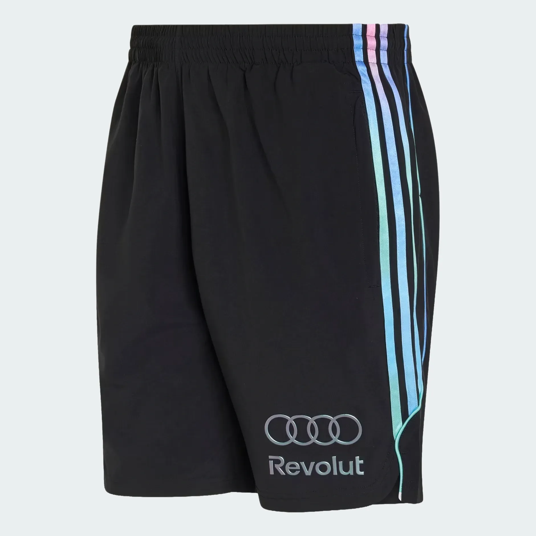 Front side view of the Audi Revolut F1® Team Teamgeist Driver Shorts in the studio