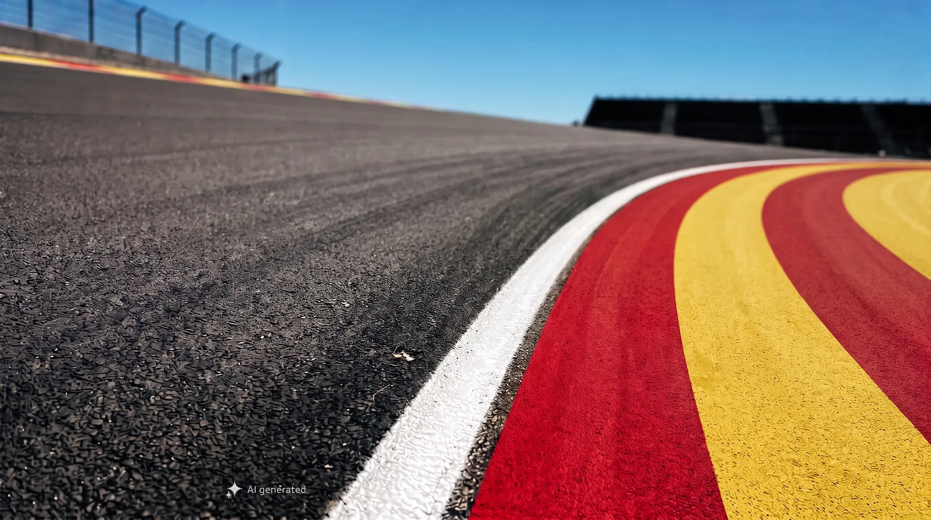 Close-up of the Madring circuit with red and yellow kerbs
