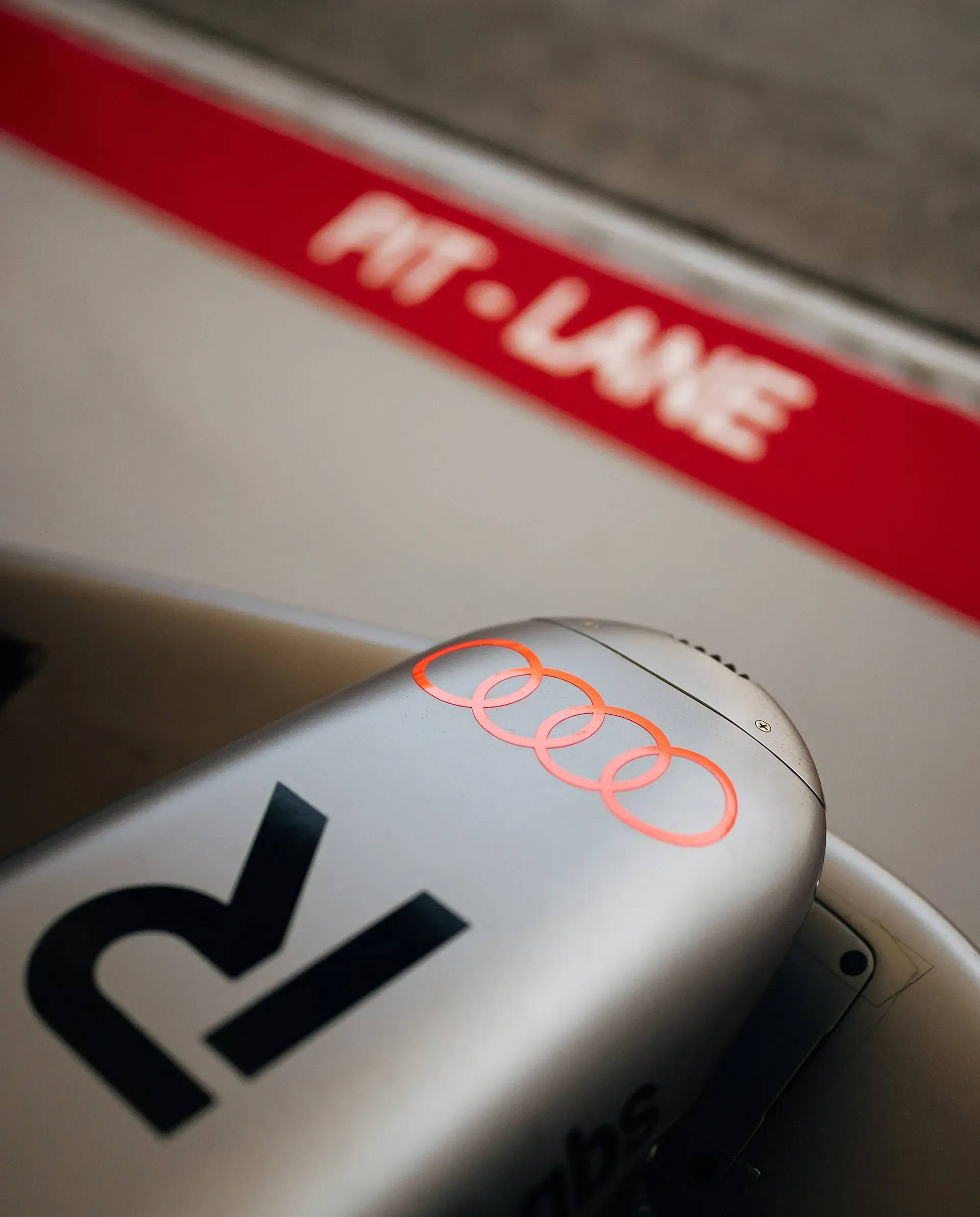 Detail close up of the front wing of the Audi Revolute F1 Team R26