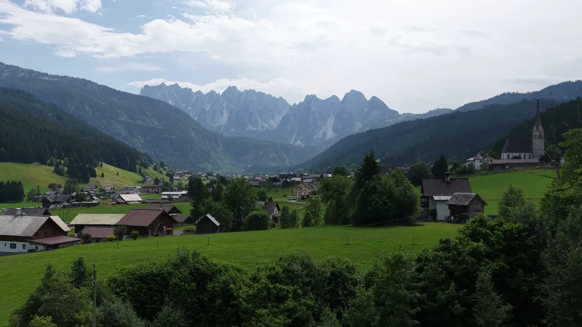 Drownview of the Austrian styrian mountains