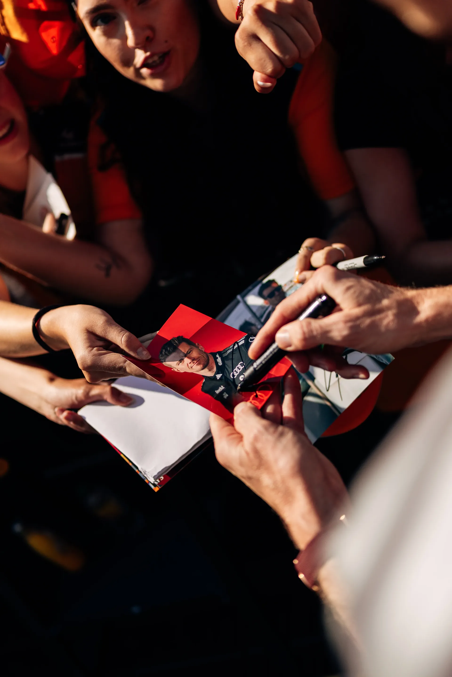 Audi Revolut F1® Team driver Gabriel Bortoleto signing autographs and taking photos with fans