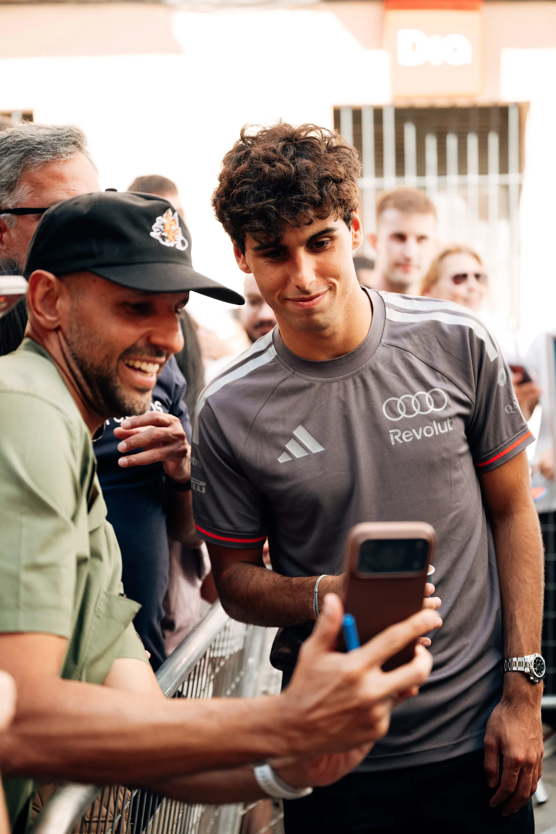 Audi Revolut F1® Team driver Gabriel Bortoleto meeting fans and signing autographs