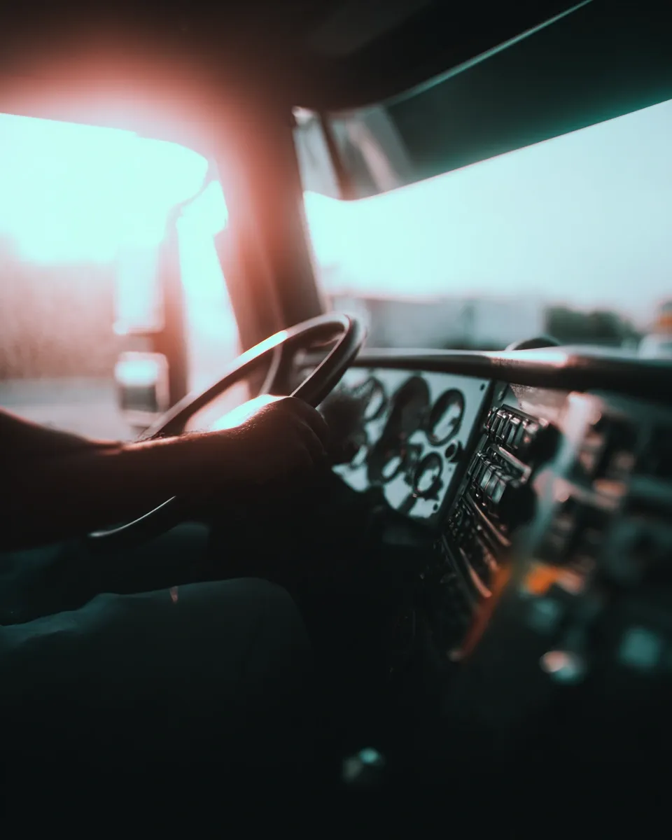 Cockpit view inside Audi Revolut F1® Team vehicle with dashboard lights glowing
