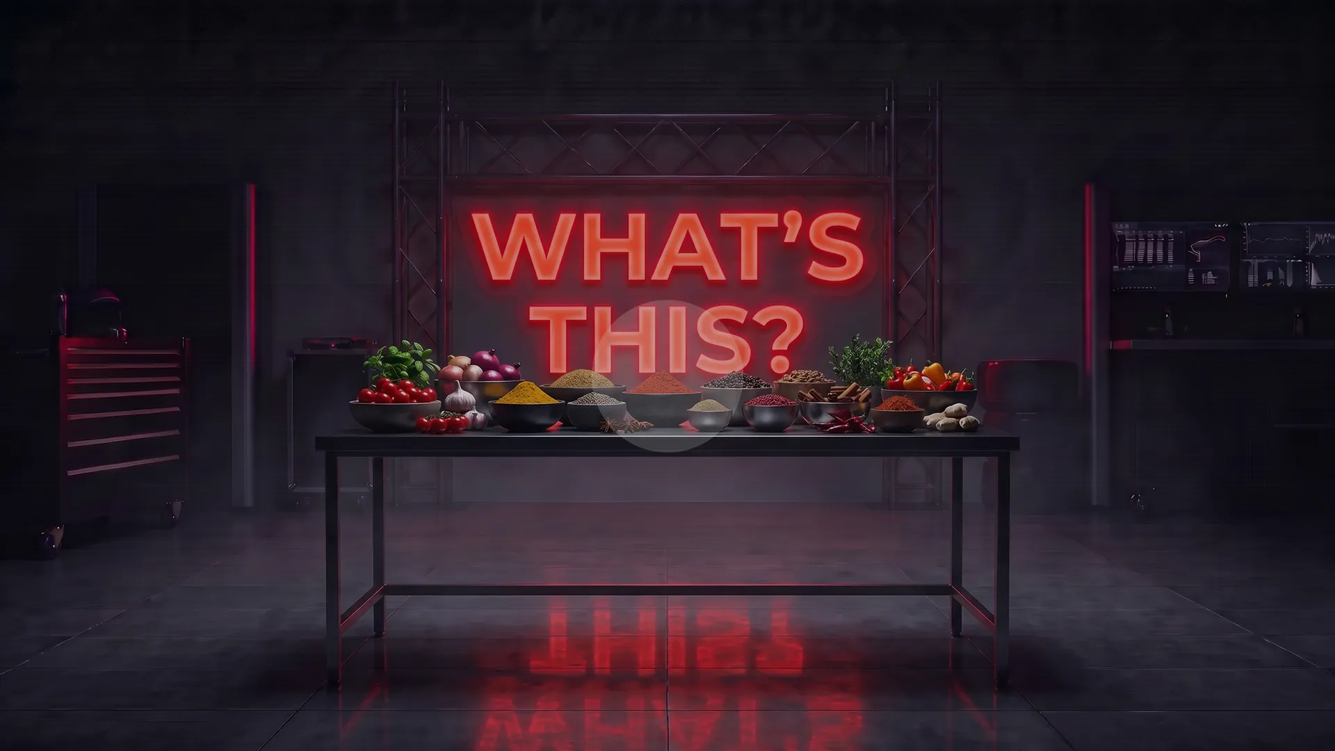 The GABICO Challenge Thumbnail featureing red Neon Text on the garage wall