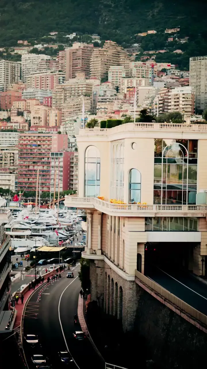 Quiet Monaco street on a calm day before the bustle begins