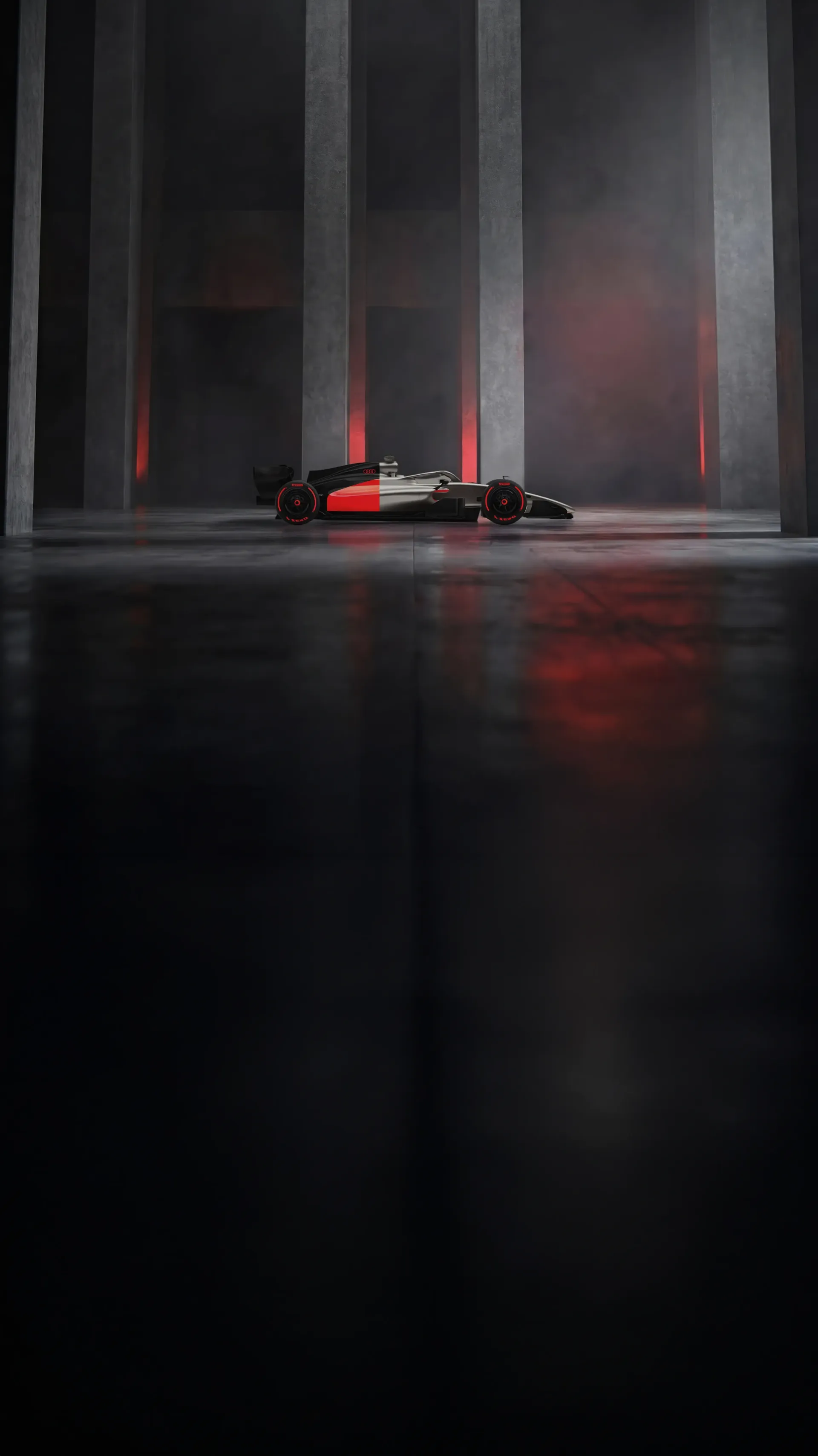  Side view of the Audi Revolut F1® Team R26 car at the Berlin Team Launch Event