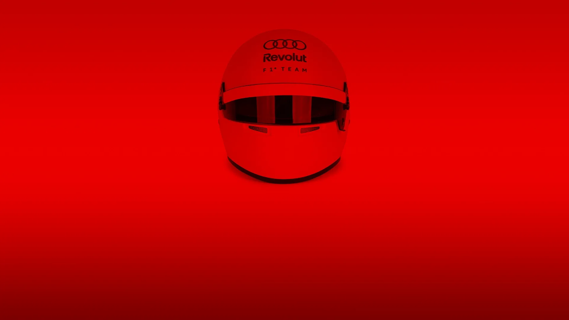 Audi Revolut F1® Team panetone helm in red dramatic light